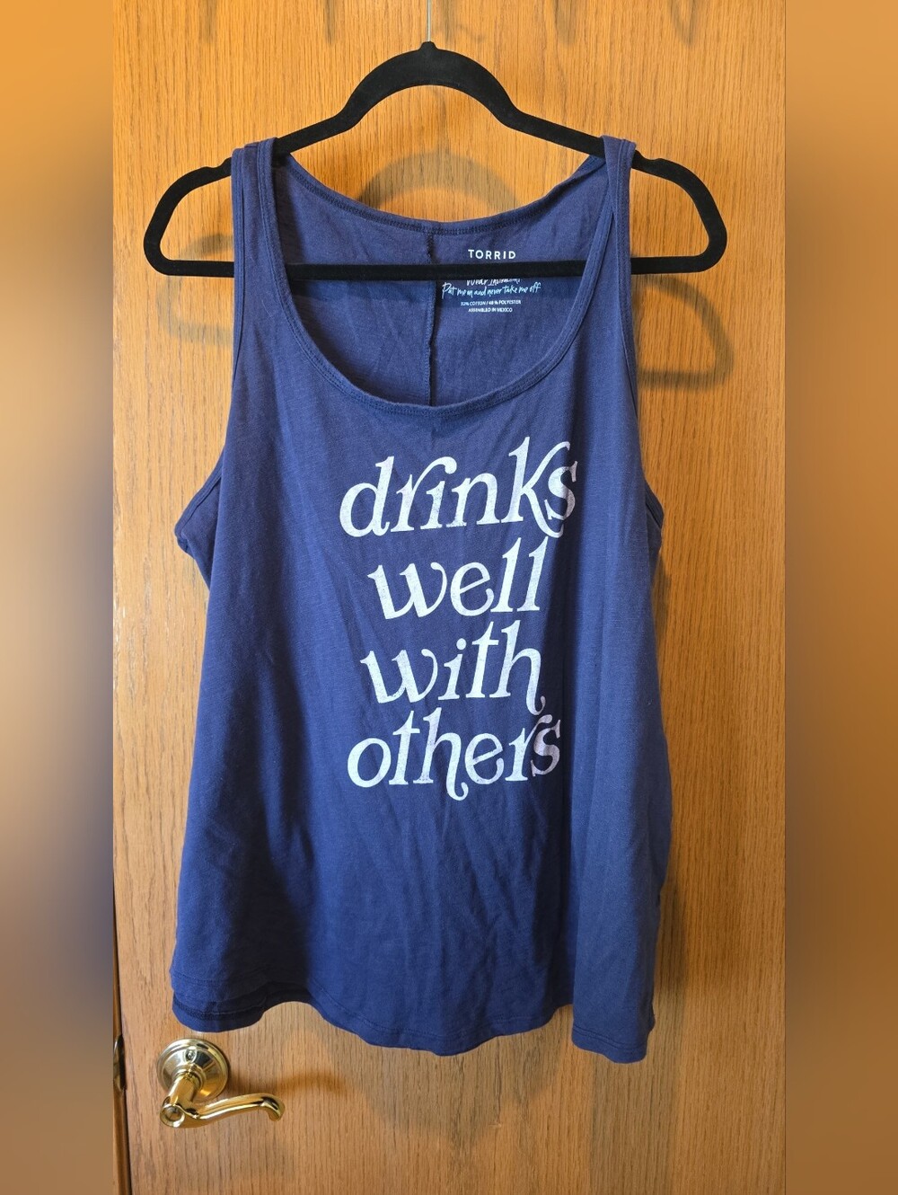 Torrid 2 (2X) Navy Drinks Well With Others Tank Worn Once